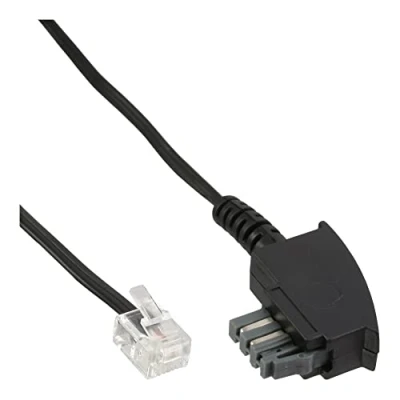 Abbildung von InLine 18810B TAE N Anschlußkabel, zu RJ11 (6P4C), 10m, Schwarz