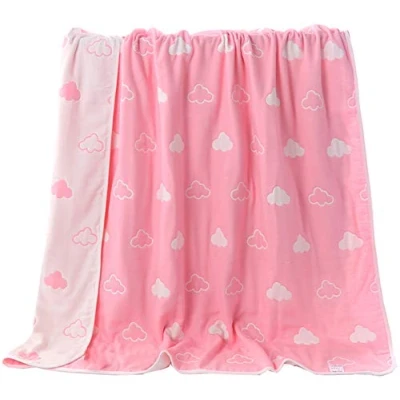 Abbildung von Hayisugar Baby Kuscheldecke, extra weich, 100% Baumwolle, 6 lagig, Decke, Babydecke, Einschlagdecke, Kinderwagendecke, Kinderdecke, Wohndecke Tagesdecke Sommerdecke, Rosa Wolke, 110 x 105 cm