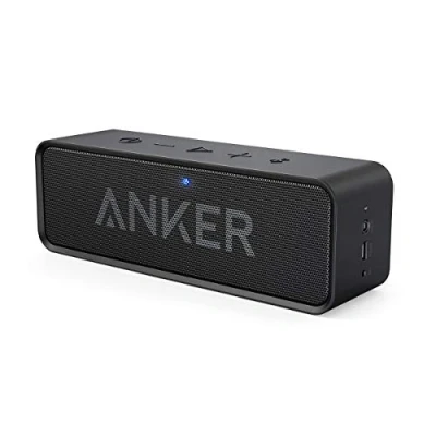 Abbildung von Anker SoundCore Mobiler Bluetooth 4.0 Lautsprecher, unglaubliche 24 Stunden Akkulaufzeit, Dual Treiber Wireless Speaker mit reinem Bass und eingebautem Mikrofon(Schwarz) (Generalüberholt)