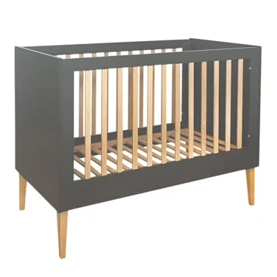 Abbildung von ATB Grau Babybett Ila 60x120 Baby Bett Für Baby, Massivholz Bed 120x60 for Babys Kinderbett Ab 3 Jahr Graphit Crib 60 x 120 Beyaz Bebek Yatagi Komplett Beybi Cots Sleep