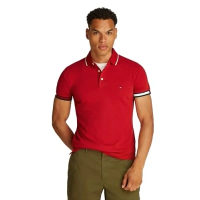Abbildung von Tommy Hilfiger FLAG CUFF Poloshirt, Herren, Größe: Large, Black