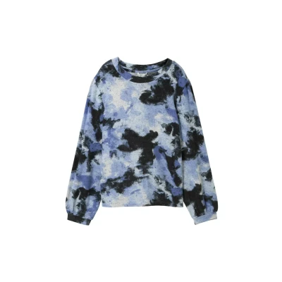 Abbildung von TOM Tailor Gemustertes Langarmshirt, Damen, Größe: XXL, Cloudy blue gradient design