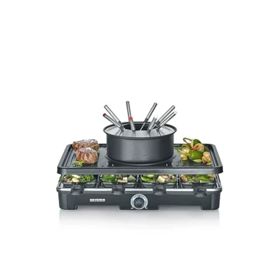 Abbildung von Severin Raclette und Fondue Set RG 2347, 8 Raclettepfännchen, 1400 W