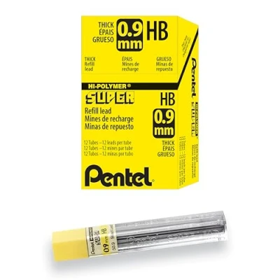 Abbildung von Pentel 50/HB9 Hochpolymer Ersatzmine extra stark in 15er Röhre HB 0,9 mm 12 Röhren