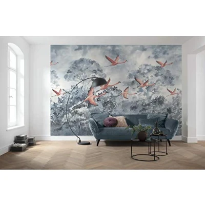 Abbildung von Komar Vliestapete &quot;Flamingos in the Sky&quot;, 400x280 cm (Breite x Höhe)