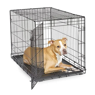Abbildung von New World B36 Hundebox, mit Einzeltür, 91 cm, für kleine Hunderassen, auslaufsicherer Bodenwanne, Bodenschutzfüßen und patentierten Funktionen