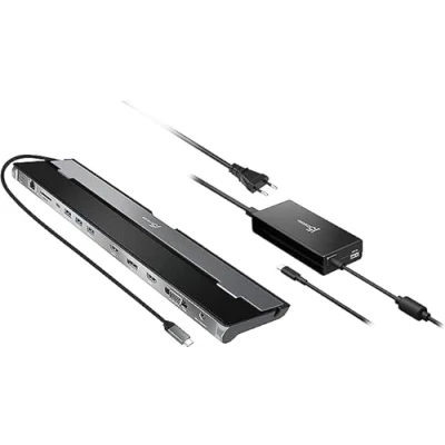 Abbildung von j5create USB Typ C Dockingstation mit 100W PD Charger Unterstützt 3 Bildschirme HDMI, DisplayPort, VGA, Charging, 1Gbps Ethernet für MacBook Pro/Air, XPS, und mehr (JCD543P)