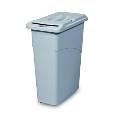 Abbildung von Rubbermaid Commercial Products FG9W1500LGRAY Slim Jim Abfall Confidential Combo, Grau