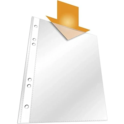 Abbildung von DURABLE Prospekthülle, 25 Stück, genarbt, Format A5, 6 fach Lochung, Öffnung oben