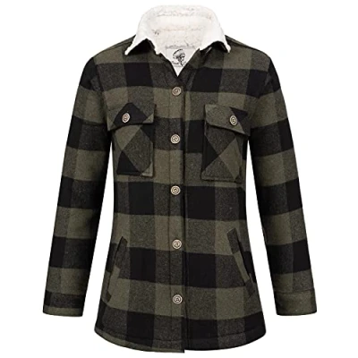 Abbildung von Rock Creek Winterjacke Damen Flanelljacke mit Teddyfellkragen D 469