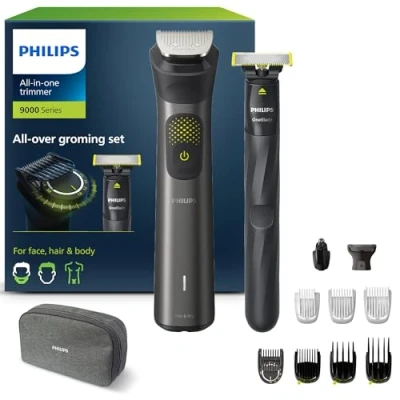 Abbildung von Philips Multigroom Series 9000, 13 in One Barttrimmer und Haarschneider inkl. OneBlade, für Gesicht, Kopf Körper, 27 Längeneinstellungen (0.2 20 mm) (Modell MG9530/15)