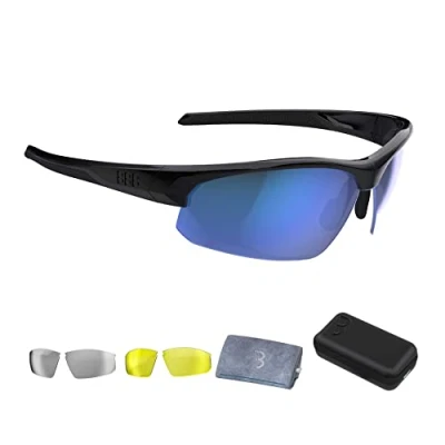 Abbildung von BBB Cycling Fahrradbrille Fahrrad Sonnenbrille Herren und Damen Coole Sportbrille Schnellbrille Radbrille Radsportbrille Sport Sunglasses Men and Women MTB Rennrad Impress BSG 58T Glänzend Schwarz
