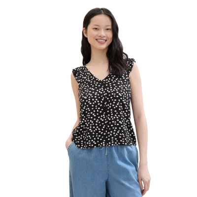 Abbildung von TOM Tailor Denim Hemdbluse, Damen, Größe: XL, Black flower minimal print