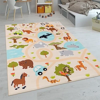Abbildung von Paco Home Kinderteppich Teppich Kinderzimmer Spielteppich Junge Mädchen Modern rutschfest, Grösse:120x160 cm, Farbe:Bunt 2