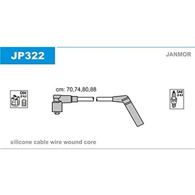 Abbildung von JANMOR JP322 Zündkabelsatz MITSUBISHI: GALANT 4 Stufenheck, COLT 4, 3