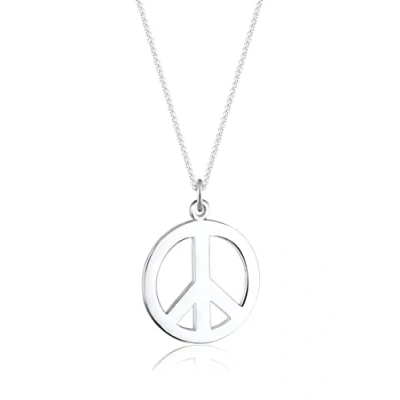 Abbildung von Elli BOHO Peace Zeichen Halskette, Damen, Größe: 45, Silber