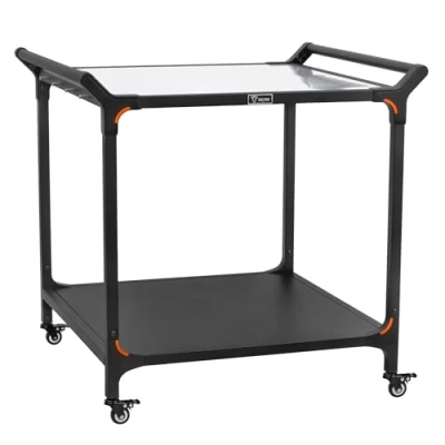 Abbildung von BBQ Toro Grillwagen 94 x 81 90 cm Schwarz Grilltisch mit großer Arbeitsfläche Grill Beistelltisch, Outdoor Trolley Outdoor, Servierwagen Edelstahl Ablagefläche
