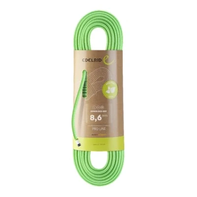 Abbildung von EDELRID Unisex Erwachsene Siskin Eco Dry 8,6mm Kletterseil, neon Green, 50 M