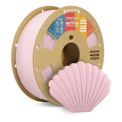 Abbildung von OVERTURE Matte PLA Filament 1.75mm, Rolle 1kg Spule (2.2lbs), Maßgenauigkeit +/ 0.02mm, für 3D Drucker (Babyrosa)