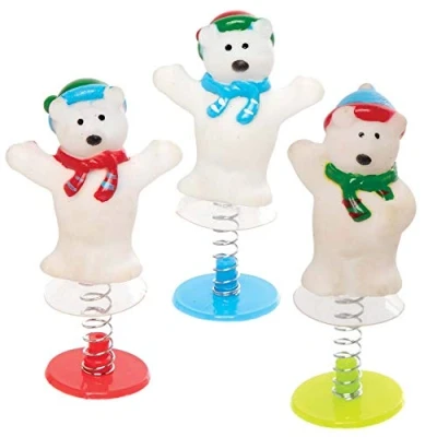 Abbildung von Baker Ross AX375 Eisbären mit Hüpffunktion Bastelset für Kinder 6 Stück, Festliche Kreativsets und Bastelbedarf zum Basteln Dekorieren zur Weihnachtszeit
