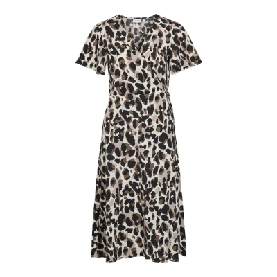 Abbildung von VILA Vilovie MIDI NOOS Freizeitkleid, Damen, Größe: 34, Birch/astrid