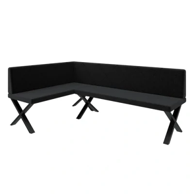 Abbildung von Eckbank Akiko Metal X Eckbankgruppe für Ihrem Esszimmer, Küche modern, Sitzecke, Essecke. Perfekt Küche, Büro und Rezeption. Solide Starke Verarbeitung. (128x196 Links Inari100)
