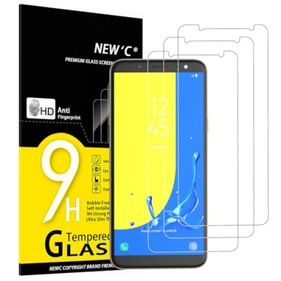 Abbildung von NEW&#039;C 3 Stück, Panzer Schutz Glas für Samsung Galaxy J6, J6 2018, Frei von Kratzern, 9H Härte, HD Displayschutzfolie, 0.33mm Ultra klar, Ultrabeständig