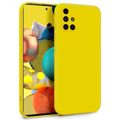 Abbildung von MyGadget Hülle für Samsung Galaxy A51 5G Zweilagige Handyhülle mit Kameraschutz Cover Innenfutter &amp; Silikon außen Gelb