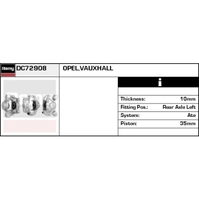 Abbildung von DELCO Remy DC72908 Bremssattel Stahlguss Remanufactured OPEL: Vectra B Limousine, Caravan, CC, SAAB: 9 3 Schrägheck, Cabrio