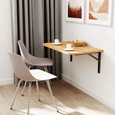 Abbildung von AKKE 80x40 Wandklapptisch mit abgerundete Ecken Klapptisch Wandtisch Küchentisch Schreibtisch Kindertisch Gold Craft