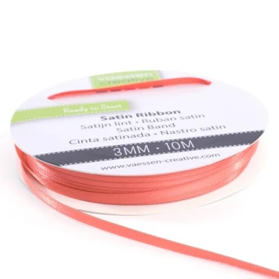 Abbildung von Vaessen Creative Satinband 3mmx10m Pastell Rot