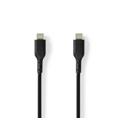 Abbildung von Nedis USB Kabel 2.0 C Stecker 240 W 480 Mbps Vernickelt 2.00 m Rund PVC Schwarz Label