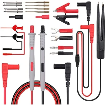 Abbildung von Fasizi Multi Messleitung Kit 21 in 1 Elektro Multimeter mit Krokodilklemmen Prüfspitze Bananenstecker Kabel für Spannungsprüfer