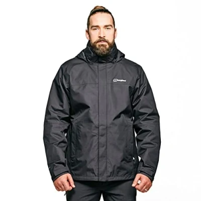 Abbildung von Berghaus Herren RG Alpha 3 in 1 wasserdichte Jacke mit abnehmbarem Fleece, extra Komfort, leichter Mantel, schwarz