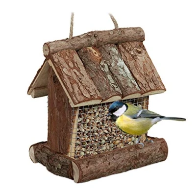 Abbildung von relaxdays Vogelhaus Vogelfutterhaus Rinde
