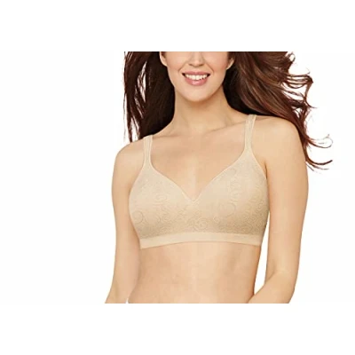 Abbildung von Bali Damen Comfort Revolution BH mit voller Abdeckung, Undurchsichtige, Hellbeige Wirbel, 75E