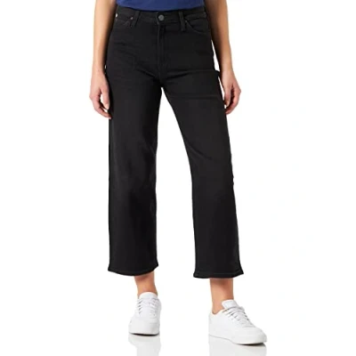 Abbildung von Lee Damen Straight Leg Jeans 5 POCKET WIDE LEG, Schwarz (Black Tyro Jw), W36/L33 (Herstellergröße: W36/L33)