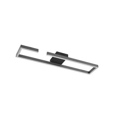 Abbildung von Lucande LED Deckenleuchte Yvor, 100 cm, schwarz, Aluminium