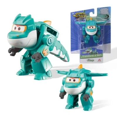 Abbildung von Super Wing Transformable Spielzeug Dinosaurier Tino, ca. 5 cm große, 2 in 1 Verwandlungsspielzeug für Kinder ab 3 Jahren Jungen Mädchen, Grün