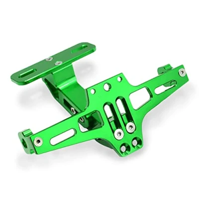 Abbildung von Universal CNC Aluminium Motorrad Hintere Kennzeichenhalter Nummernschildhalter mit Rücklicht für Z650 Z750 Z800 Z1000 Z900 Z300 Z250 (Grün)