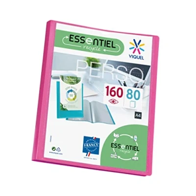 Abbildung von Viquel A4 Sichtbuch mit 160 Hüllen Individuelle Bindung Glatte Klarsichthüllen Recycled Essential Pink