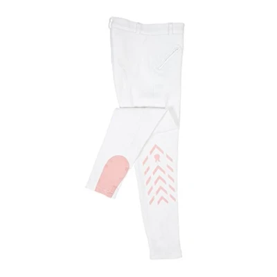 Abbildung von PFIFF 102456 Reithose &quot;Piccola&quot; , Silikongrip, Kniebesatz, elastischer Beinabschluss, mit Gürtelschlaufen, Kinder, Weiß Rosa, 188