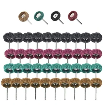 Abbildung von DQZSY 40Stk 25 mm Schleifscheibe Polierschleifscheibe für Dremel Metallschleifaufsatz mit 3mm Stiel Rotationswerkzeug