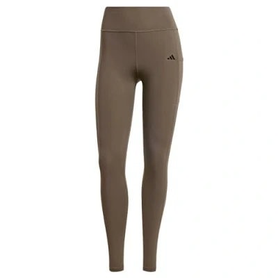 Abbildung von adidas Optime Full Length Leggings, Damen Strumpfhose, shadow olive,