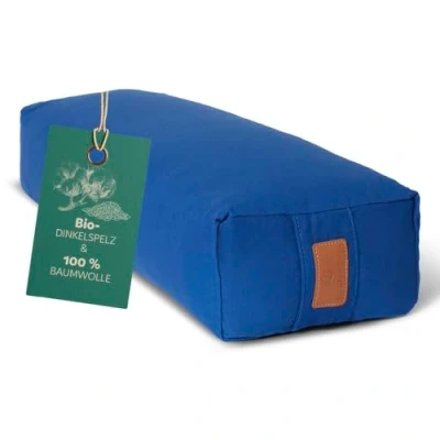 Abbildung von #DoYourYoga Yogabolster »Paravati« mit Bio Dinkelspelz (KBA), waschbarer Bezug, 67cm x 13cm, Yogakissen/Sitzkissen/Zafukissen für Yin Yoga Navyblau