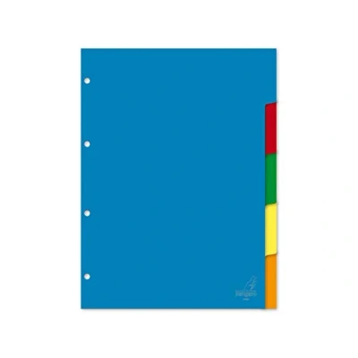 Abbildung von Register Kangaro A4 blanko 2/4r PP 120 micron 4r. 5tlg sortiert Tabs
