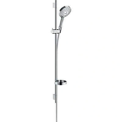 Abbildung von hansgrohe Brausegarnitur &quot;Raindance Select S&quot;, (Komplett Set), 12cm, PowderRain mit Duschstange 90cm, chrom