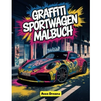 Abbildung von Graffiti Sportwagen Malbuch: Über 50 Motive zum Ausmalen und Entspannen Kreatives Ausmalbuch für Kinder, Mädchen Jungen
