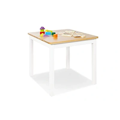 Abbildung von PINOLINO Kindertisch Fenna, aus massivem Holz, Tischhöhe 51 cm, für Kinder von 2 7 Jahren, weiß und klar lackiert