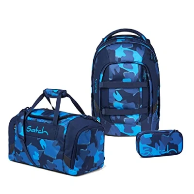 Abbildung von Satch Schulranzen Schulrucksack Set PACK Troulemaker 3 teilig (3 teilig), Laptop Fach, Your Size System,